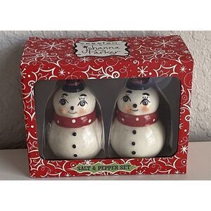 Snowman Shakers 3" Winter Christmas Vintage Inspired Salt Pepper Johanna Parker